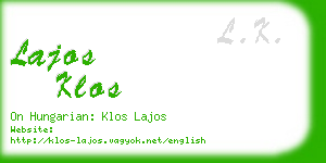 lajos klos business card